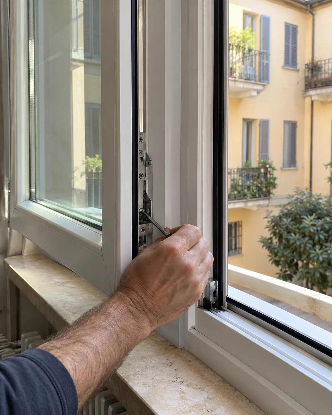 Regolazione della ferramenta di una finestra